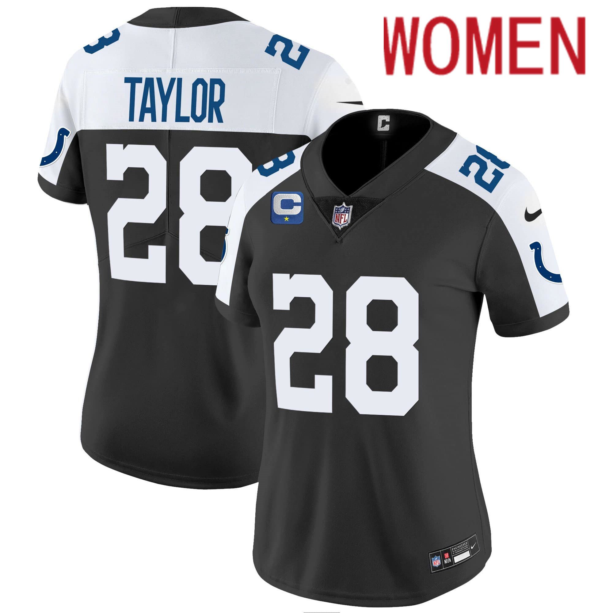 Women Indianapolis Colts #28 Taylor Black 2024 Nike Vapor Limited NFL Jersey->women nfl jersey->Women Jersey